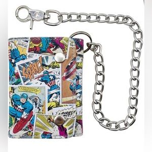 Marvel Comics Leather Wallet with Chain In Collectors Tin